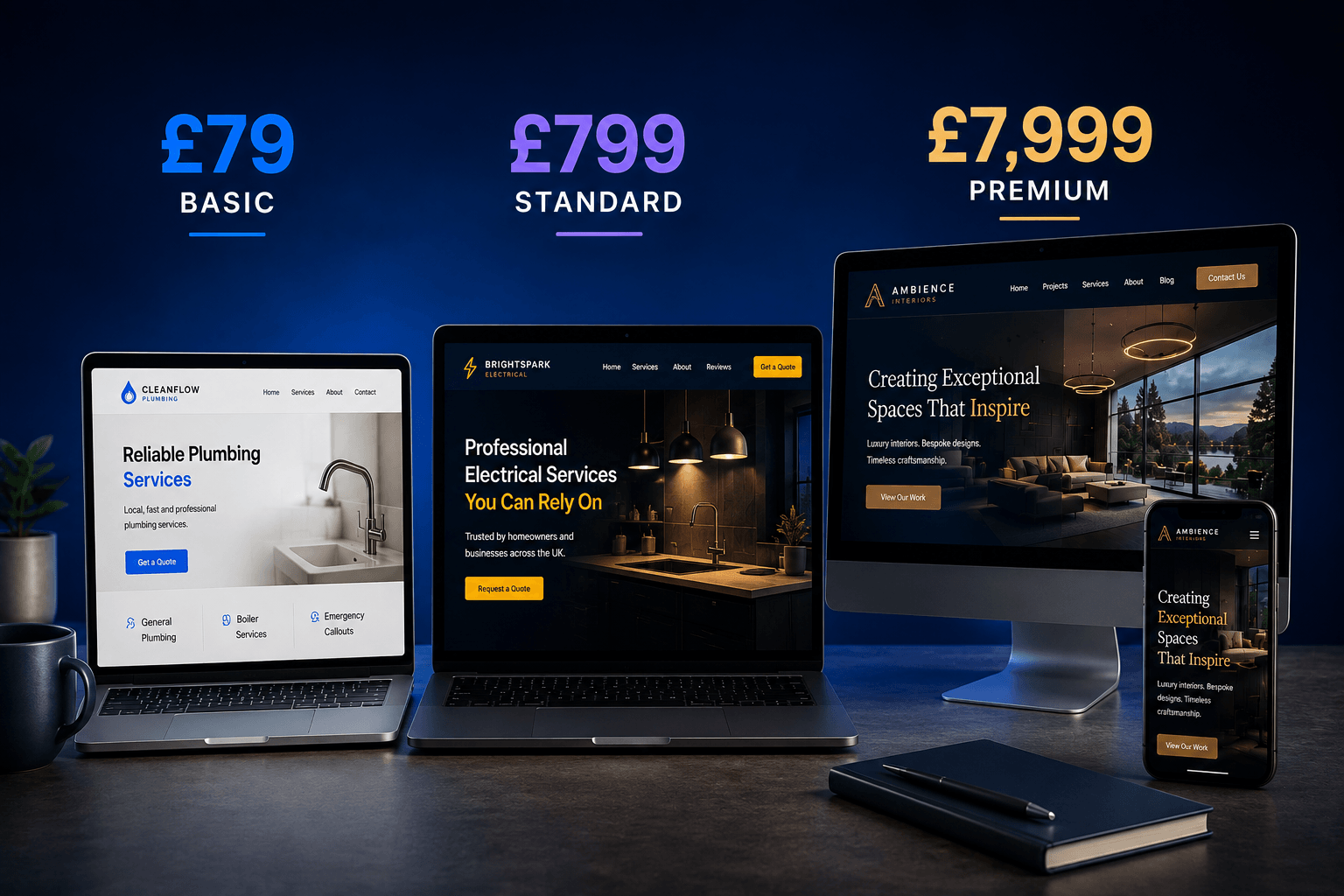Cheap Website Design UK: What You Get for £79 vs £799 vs £7,999